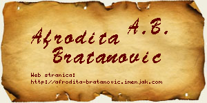 Afrodita Bratanović vizit kartica